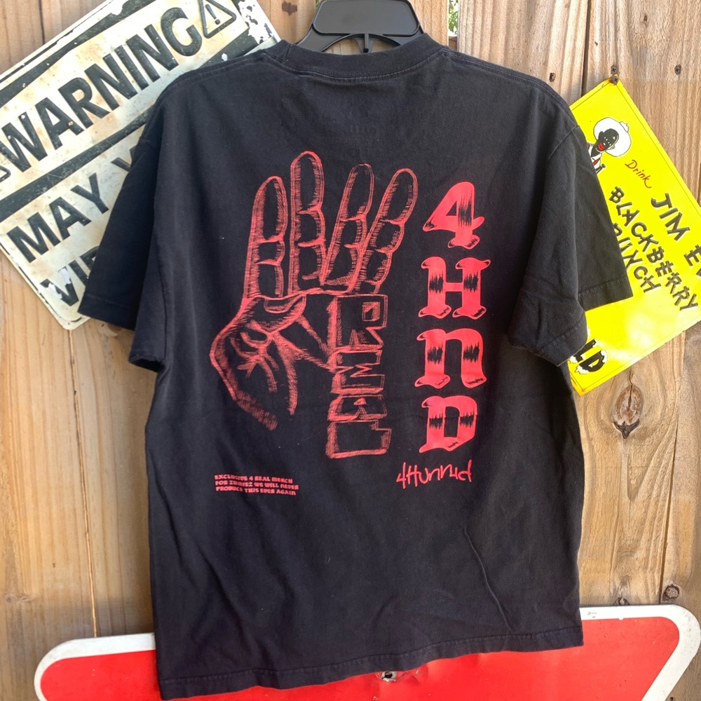 Black and red Hunnid 4th HND cotton t-shirt Size L